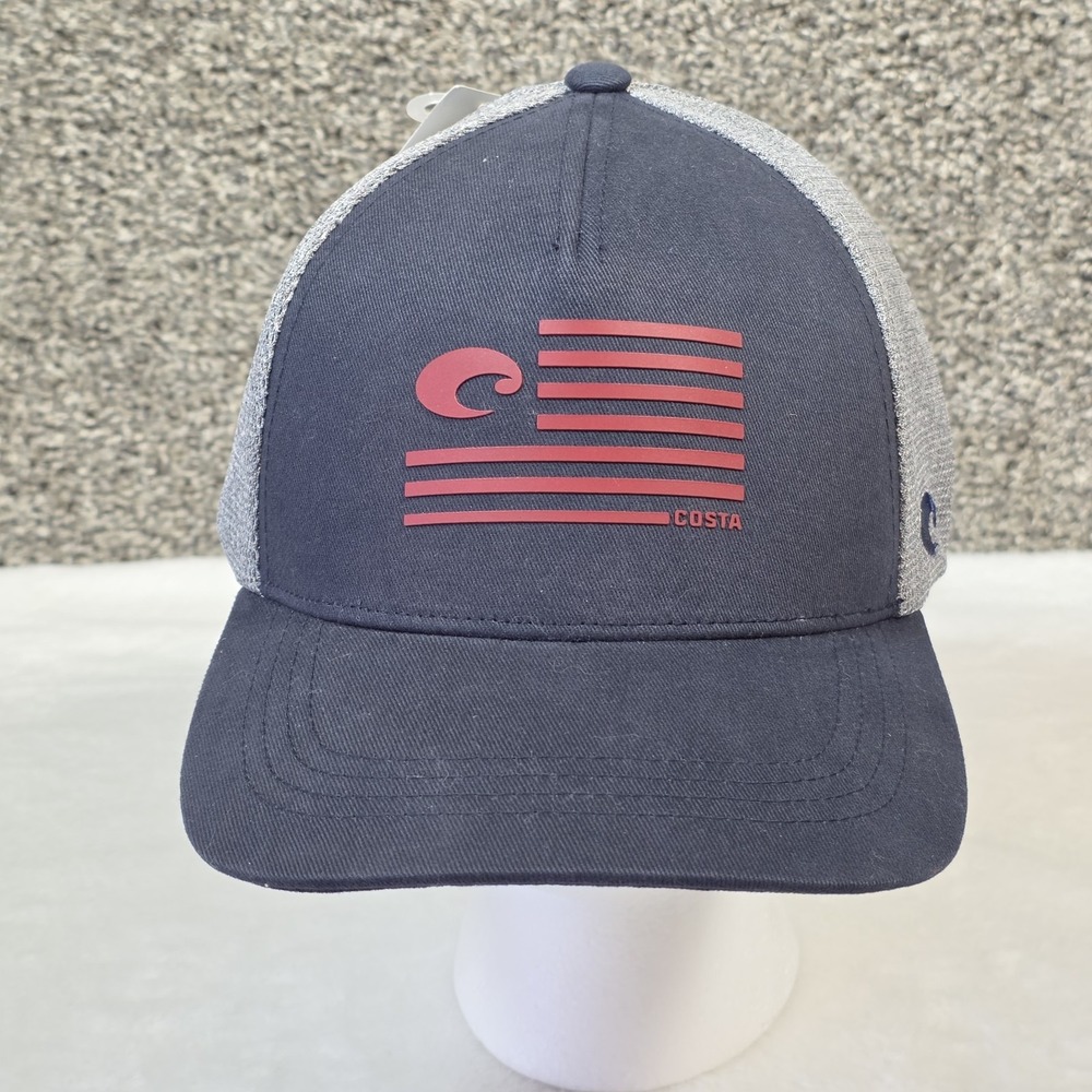 NWT Costa Twill Trucker Pride Flag Logo Snapback Hat‎ - Navy Heather Cap